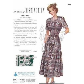 VINTAGE MAISONETTE FABRIC SWATCH 1940S 8X11 888 888 - The Best Vintage Clothing
