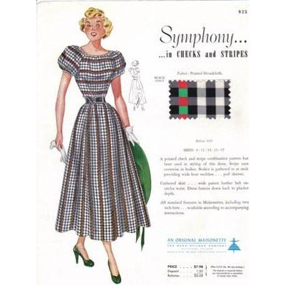 VINTAGE MAISONETTE FABRIC SWATCH 1940S 8X11 925 925 - The Best Vintage Clothing
