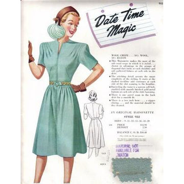 VINTAGE MAISONETTE FABRIC SWATCH 1940S 8X11 932 932 - The Best Vintage Clothing
