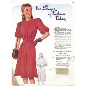 VINTAGE MAISONETTE FABRIC SWATCH 1940S 8X11 958 958 - The Best Vintage Clothing
