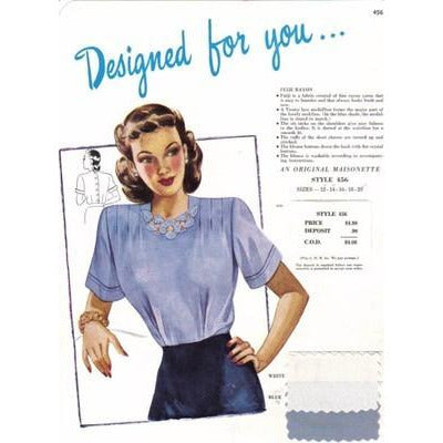 VINTAGE MAISONETTE FABRIC SWATCH 1940S 8X11 Number 456 - The Best Vintage Clothing
