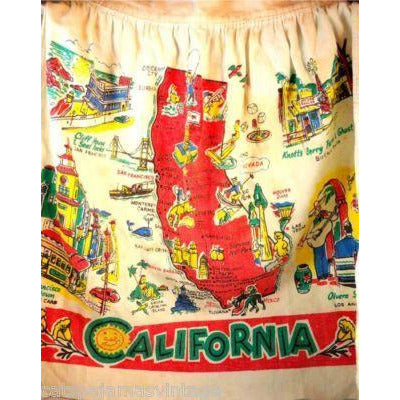 Vintage Map Of California Apron 1940S - The Best Vintage Clothing
