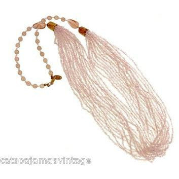 Vintage Miriam Haskell Pink Glass Beads/Seed Beads Necklace Cart2cart Miriam Haskell