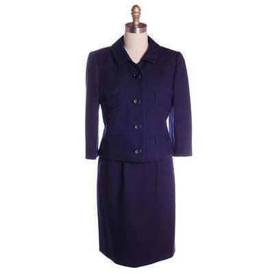 Vintage Navy Blue Wool  Suit Ben Zuckerman Sz 4 Late 1950s - The Best Vintage Clothing
 - 1