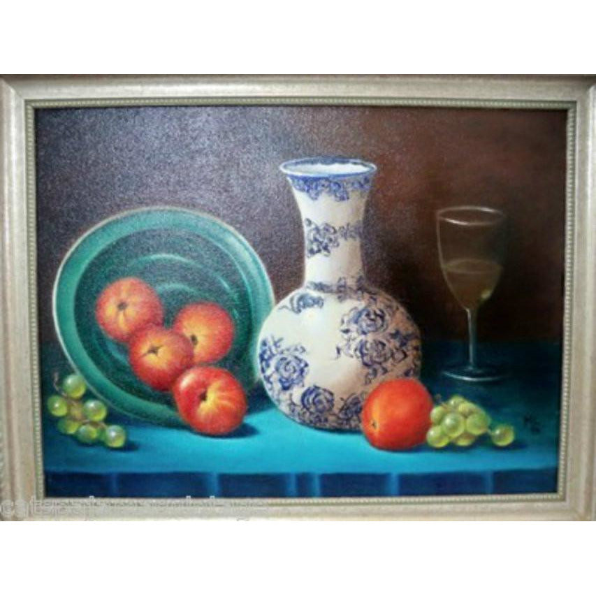 Vintage Oil Painting Still Life Fruit  Vibrant Colors Framed 13x17 - The Best Vintage Clothing
 - 1