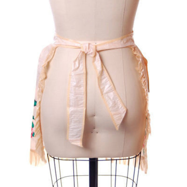 Vintage Plastic Apron Large Red Rose Motif 1940S On Sale The Best Vintage Clothing