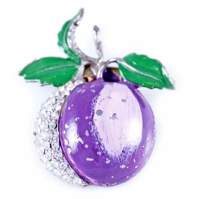 Vintage Plum Dress Clip W/Rhinestones 1930S On Sale The Best Vintage Clothing