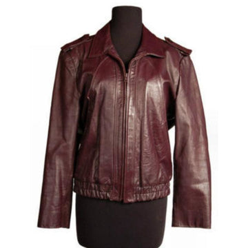 Vintage Purple Leather Bomber Jacket Unisex Casablanca Size 44 - The Best Vintage Clothing
 - 1