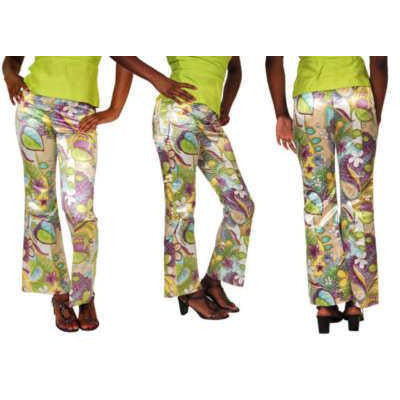 Vintage Satin Mod Floral Tight Pants W/Silk Top Lime 1970S - The Best Vintage Clothing
 - 1