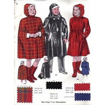 Vintage Ward Stilson Rain-Wear Ad 1940S W/ Fabric Swatches 7PG - The Best Vintage Clothing
