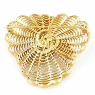 Vintage White Enamel Spiderweb Brooch 1940S 2 1/4" On Sale The Best Vintage Clothing