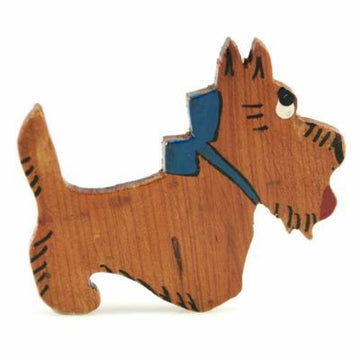 Vintage Wooden Scotty Dog Pin 2 3/4 1940S On Sale The Best Vintage Clothing