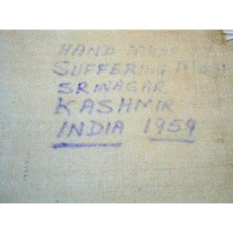 Vintage Wool Rug 24 X 36 Suffering Moses Srinagar Kashmir 1959 Cart2cart The Best Vintage Clothing