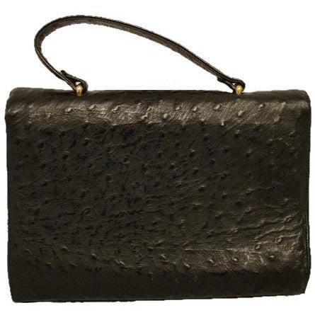 Andrew Geller Black Faux Ostrich Handbag 1960s Handbags Andrew Gellar