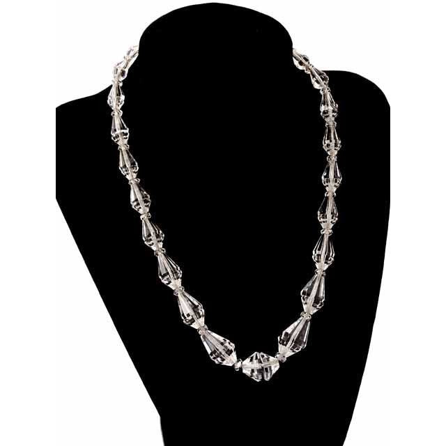 Vintage Estate Jewelry Art Deco Rock Crystal Necklace Sterling Clasp 1920S Women's,Jewelry The Best Vintage Clothing