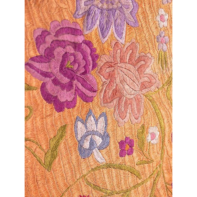 Arts & Crafts Embroidered Silk Tablecover Long Fringe Orange Purples Blue Collectibles,Women's The Best Vintage Clothing