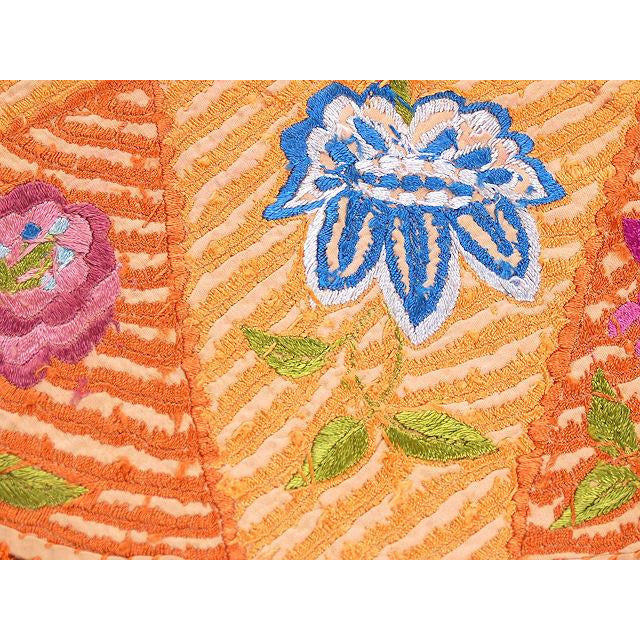 Arts & Crafts Embroidered Silk Tablecover Long Fringe Orange Purples Blue Collectibles,Women's The Best Vintage Clothing