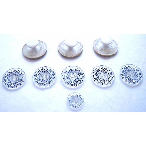 Antique Victorian Buttons 9 Glass & Hand Painted Porcelain Button Studs With Roses Cart2cart The Best Vintage Clothing