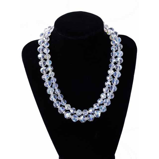 Vintage Aurora Borealis Rock Crystal Necklace Dbl Strand 1950S Jewelry The Best Vintage Clothing