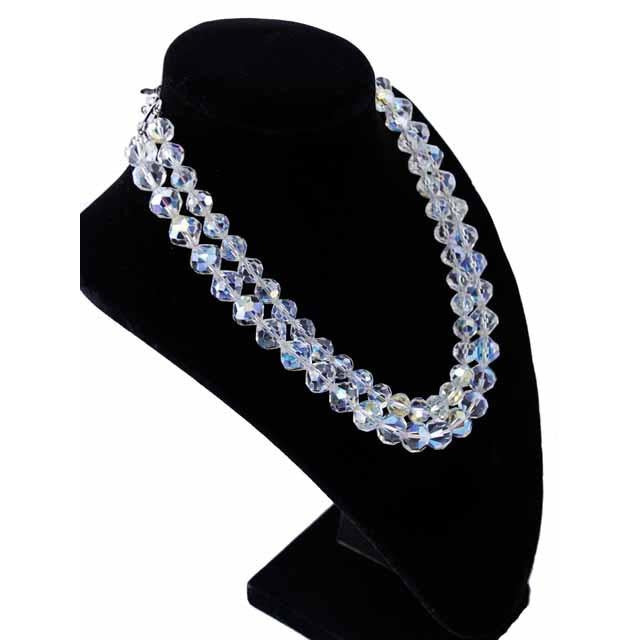 Vintage Aurora Borealis Rock Crystal Necklace Dbl Strand 1950S Jewelry The Best Vintage Clothing