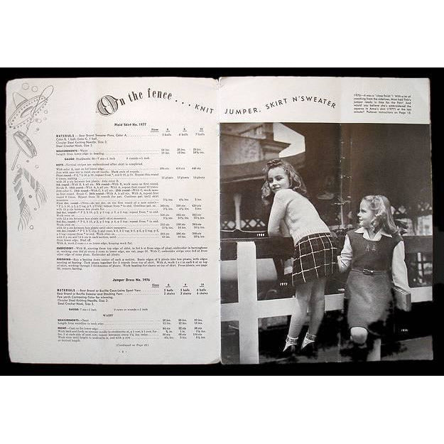 Bear Brand Hand Knits Pattern Book For Children Vol 331 1946 Reindeer Sweater On Sale The Best Vintage Clothing