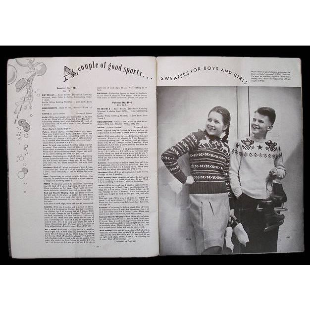 Bear Brand Hand Knits Pattern Book For Children Vol 331 1946 Reindeer Sweater On Sale The Best Vintage Clothing