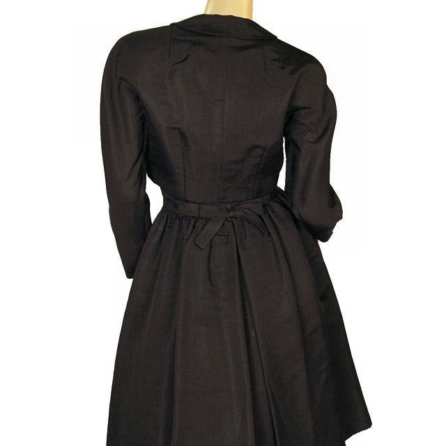 Vintage Black Silk Faille Cocktail Dress W/Jacket Branell 1950S 34-26-Free New Arrivals,Women's Branell