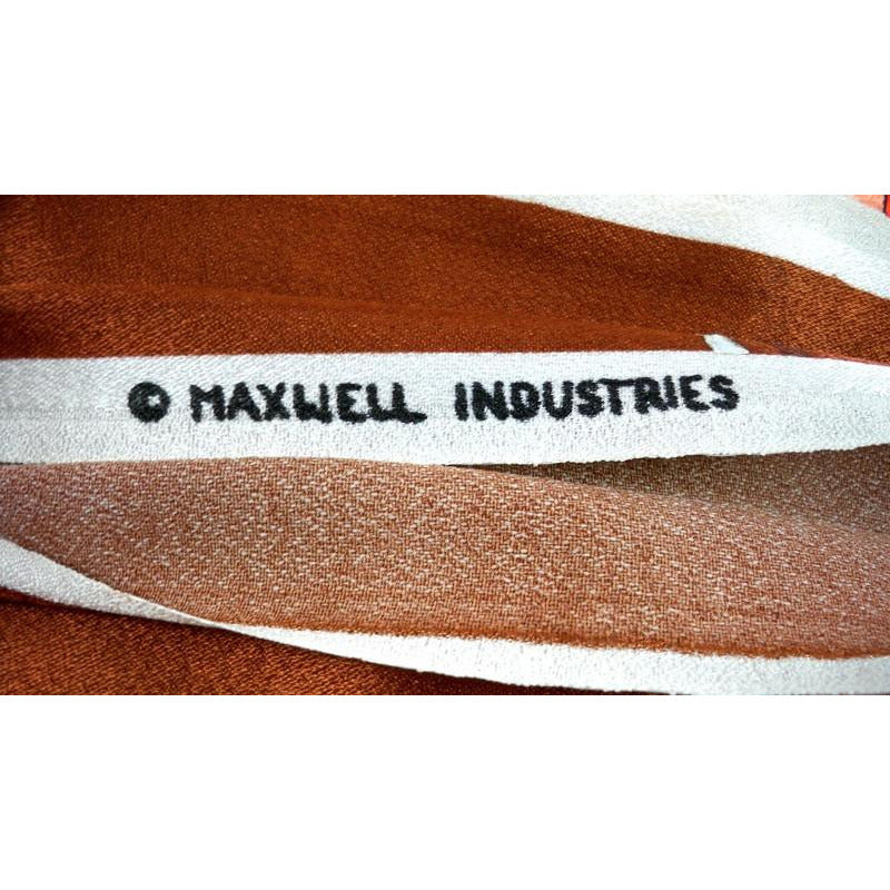 Bright Polyester Border Print Maxwell Orange/Brown 46" Cart2cart The Best Vintage Clothing