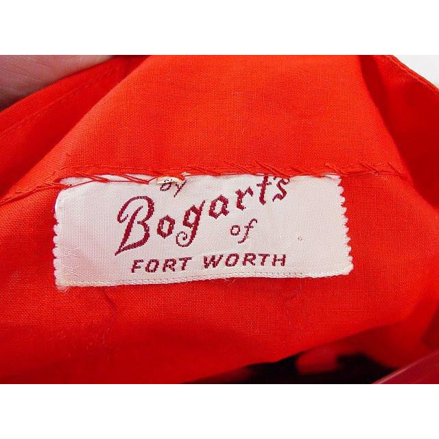 Vintage Dress Red Rockabilly Circle Skirt Outfit Fans Detail 1950S 34-24-Free Cart2cart The Best Vintage Clothing