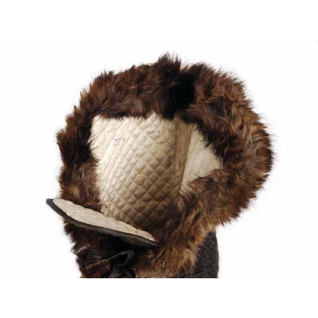 Edwardian Quilted Silk/Leather Fur Trim High Boots 1919 Daniel Green Women's,Shoes,On Sale The Best Vintage Clothing