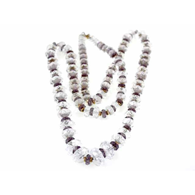 Vintage Estate Jewelry Necklace Rock Crystal Amethyst Beads 14K Jewelry The Best Vintage Clothing