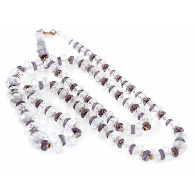 Vintage Estate Jewelry Necklace Rock Crystal Amethyst Beads 14K Jewelry The Best Vintage Clothing