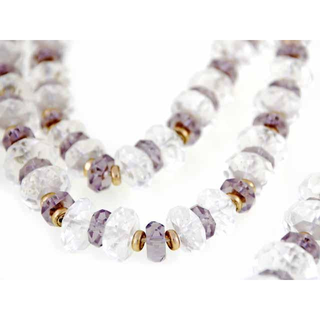 Vintage Estate Jewelry Necklace Rock Crystal Amethyst Beads 14K Jewelry The Best Vintage Clothing