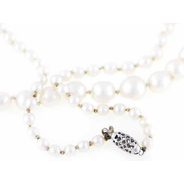 Vintage Necklace Genuine 3-5mm Pearls W 10K Clasp Jewelry The Best Vintage Clothing