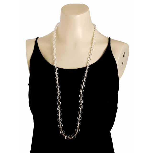 Vintage Estate Jewelry Necklace Rock Crystal Beads 14K 36" 1920 Women's,Jewelry The Best Vintage Clothing