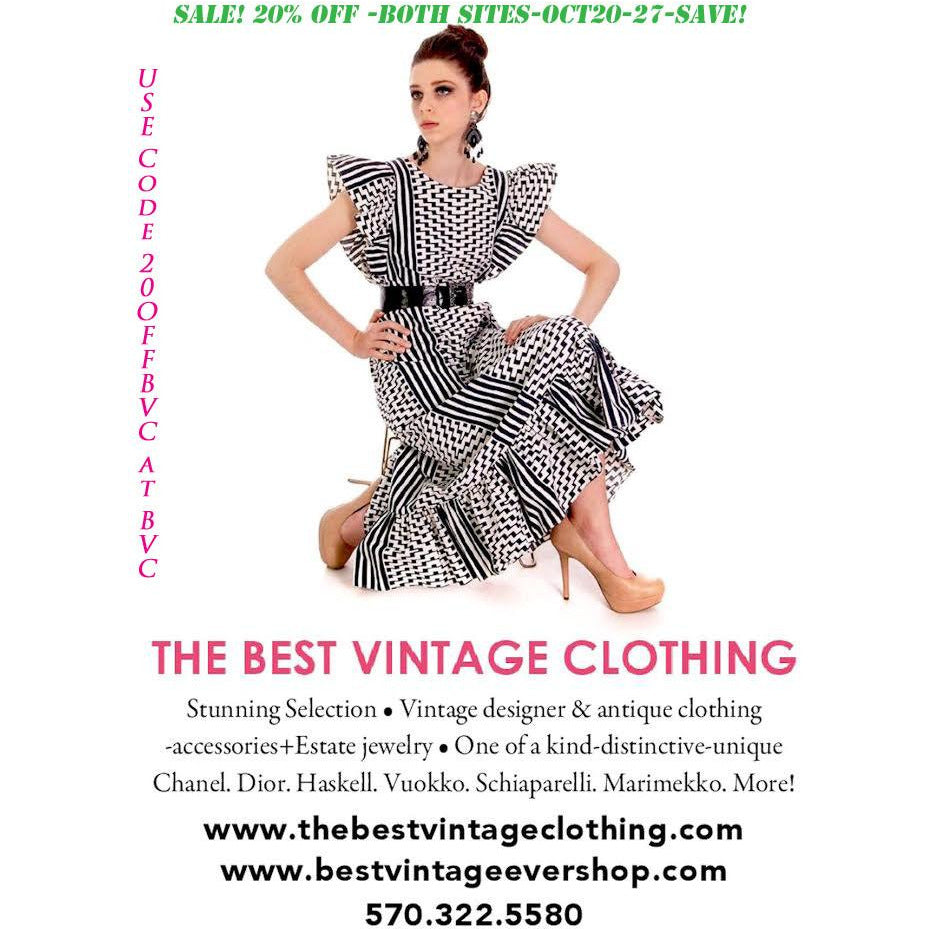 Sale At The Best Vintage Clothing-October 20-27th 20% Off - The Best Vintage Clothing
