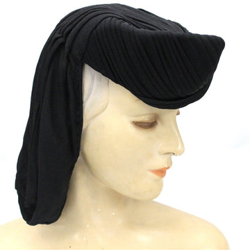 Vintage Hat Womens Snood Fascinator WW2 1940s John Wanamaker Black Silk Jersey The Best Vintage Clothing
