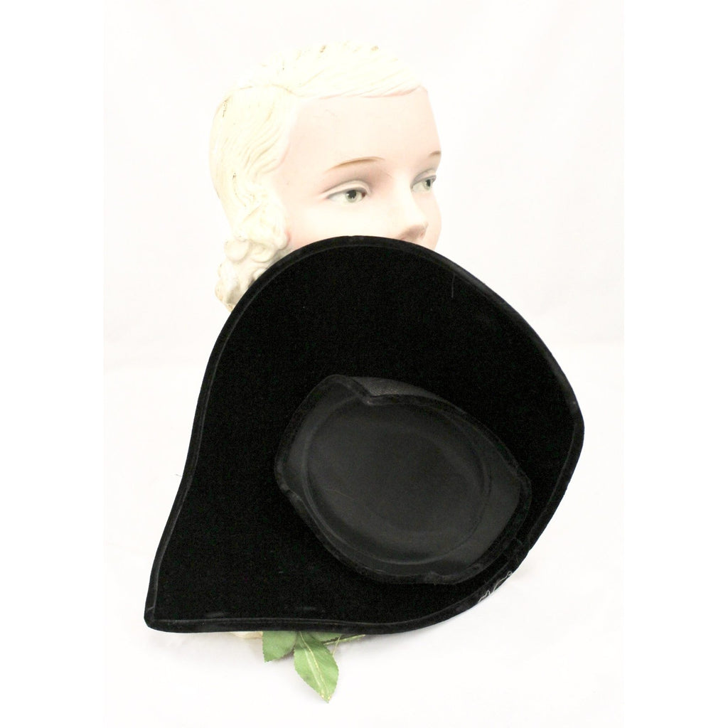 Vintage Wide Brimmed Saucer Hat Teardrop Black Straw Yellow Rose 1950s Church Marvelous Maisel The Best Vintage Clothing