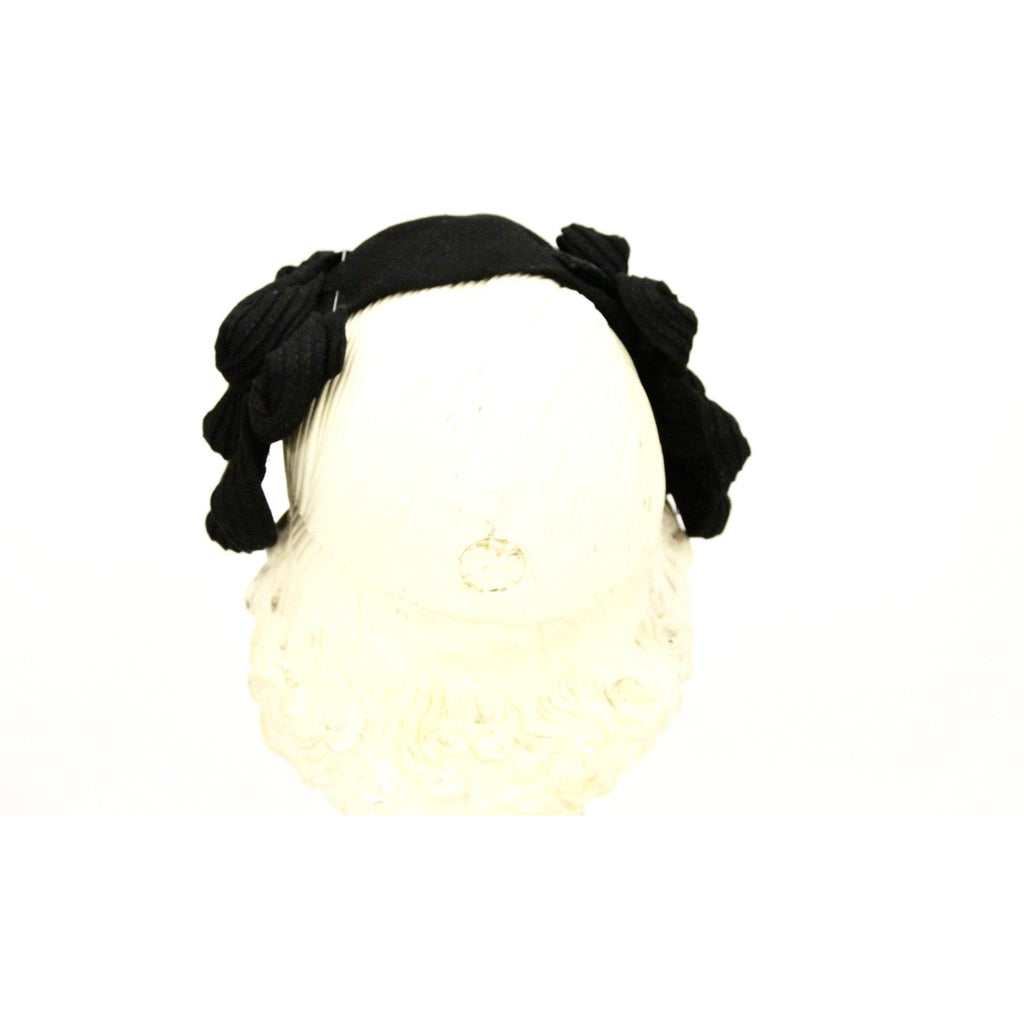 Vintage Womens Black Felt EarMuff Hat 1930s John Wanamaker O/S The Best Vintage Clothing
