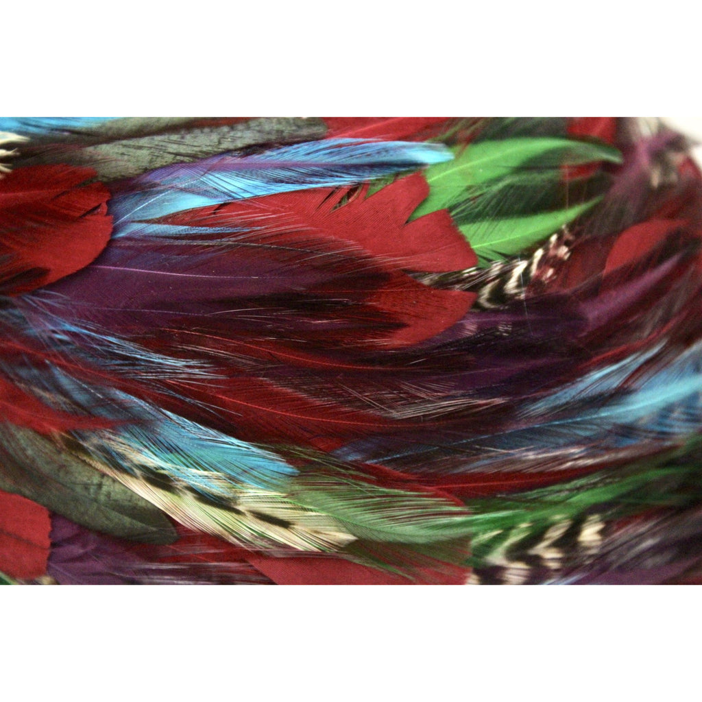 VTG 1950s Pheasant Feather Cloche Red Turquoise Green Church Stunning Large The Best Vintage Clothing