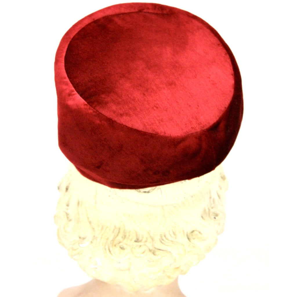 Red Velvet Vintage Turban Hat 1940s 22" Small Head The Best Vintage Clothing