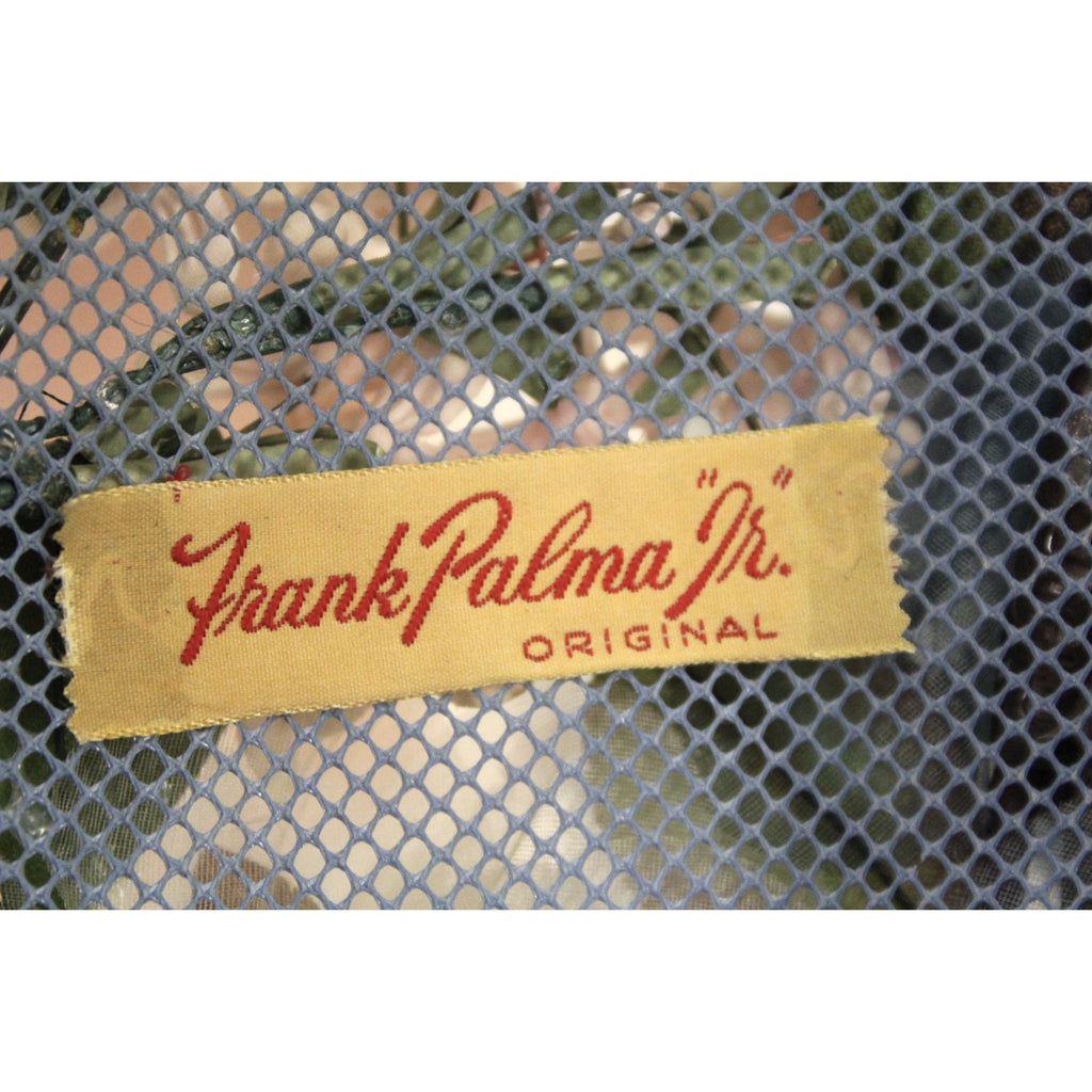 Vintage Womens hat 1940s Frank Palma Jr. Pillbox Blue Garden Party Flowers O/S The Best Vintage Clothing