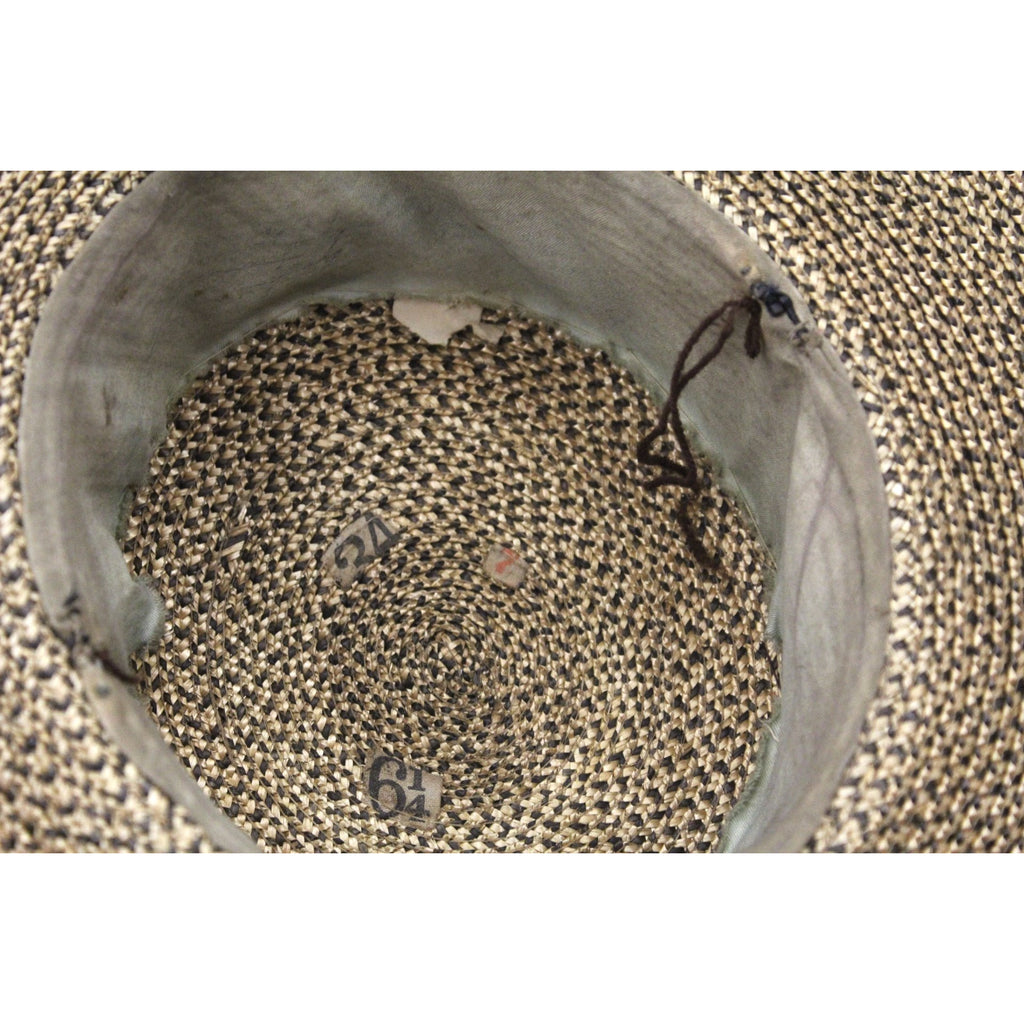 Antique Edwardian Wide Brimmed Ladies Hat 2 Tone Bronze Straw 6 1/4 Small Head The Best Vintage Clothing