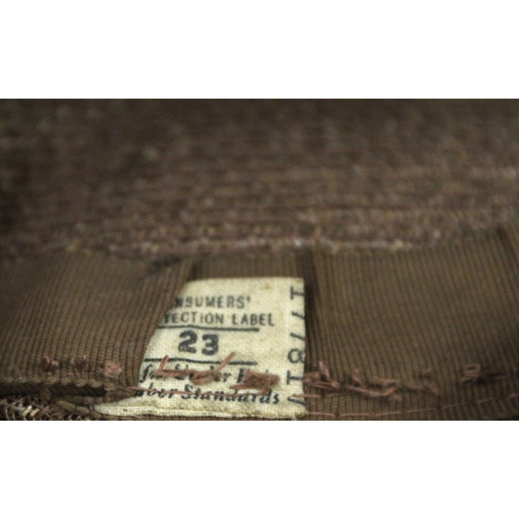 Vintage Womens Hat 1930s Tall Copper Straw Military Style 23" Yellow Flowers The Best Vintage Clothing