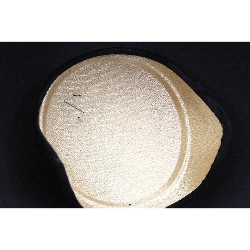 Vintage Womens Hat Modified Saucer Church Black w Rose 1950s O/S Mid-Century Wide Brim The Best Vintage Clothing