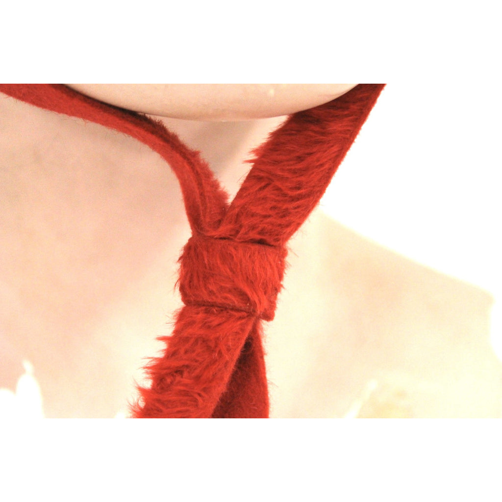 Vintage Adolfo Realities Red Fur Felt Brimmed Hat Church 1960s Chinstrap The Best Vintage Clothing