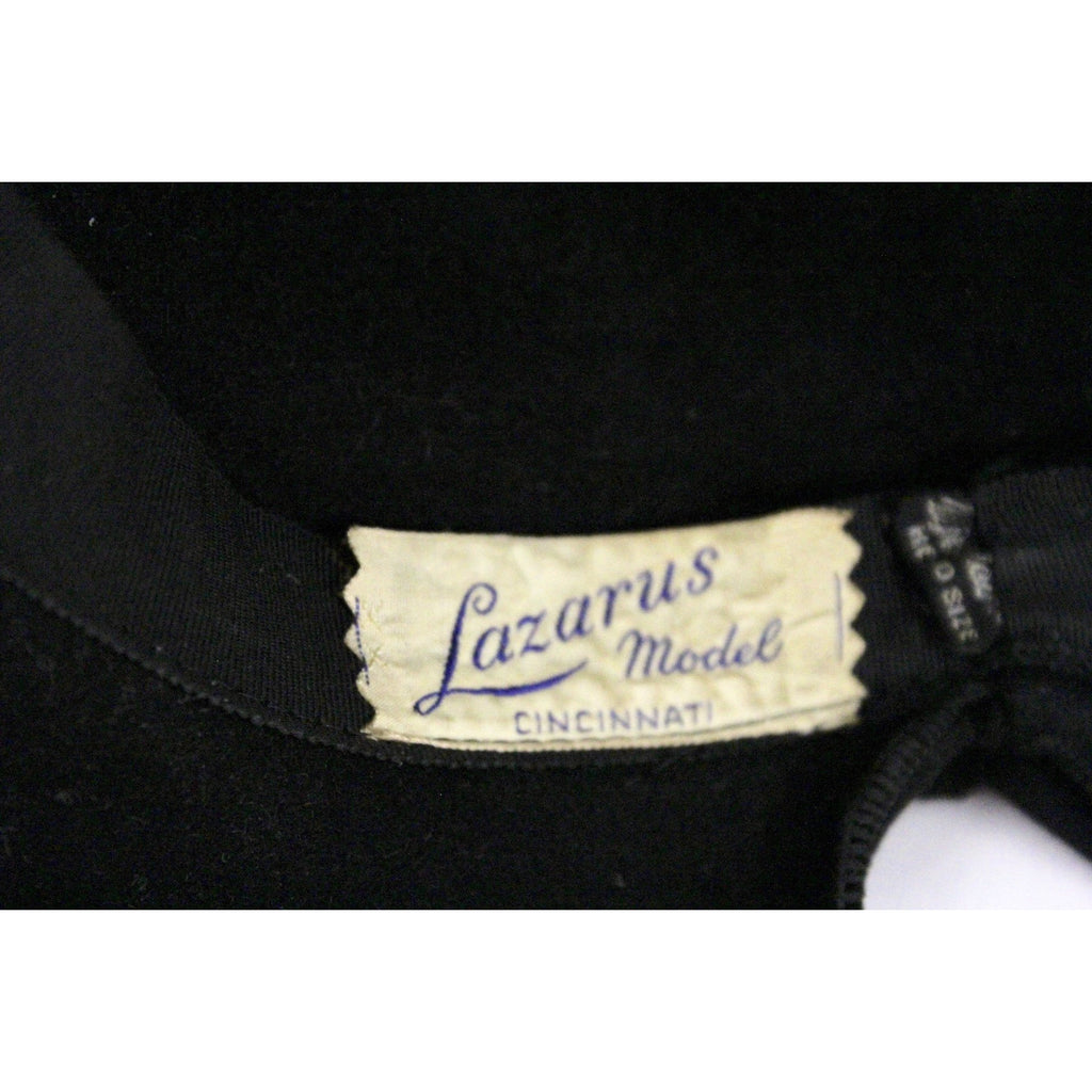 Vtg 1930s Lazarus Semi-Cloche Black Red Green Jewels Guernsey Pie The Best Vintage Clothing