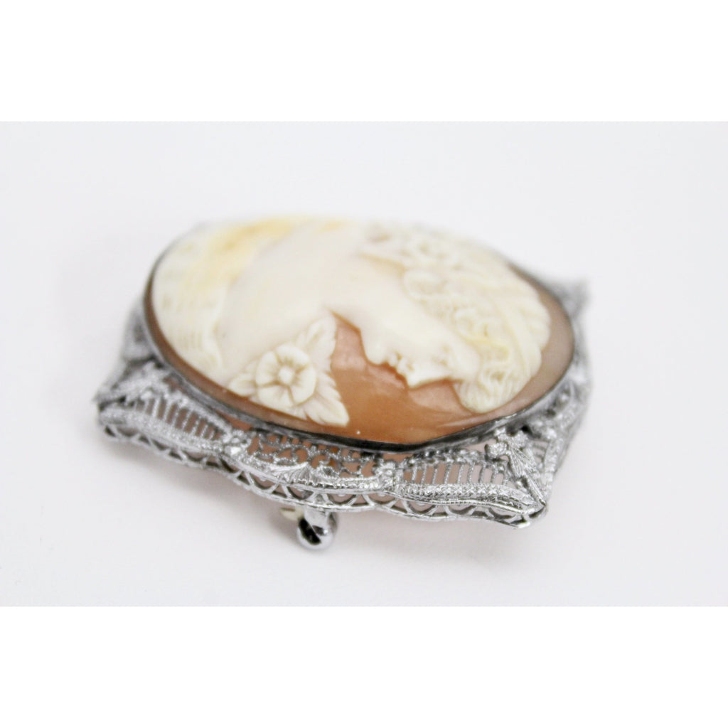 Antique Victorian Otsby Barton Shell Cameo OB Sterling Titanic Provenance Filigree The Best Vintage Clothing