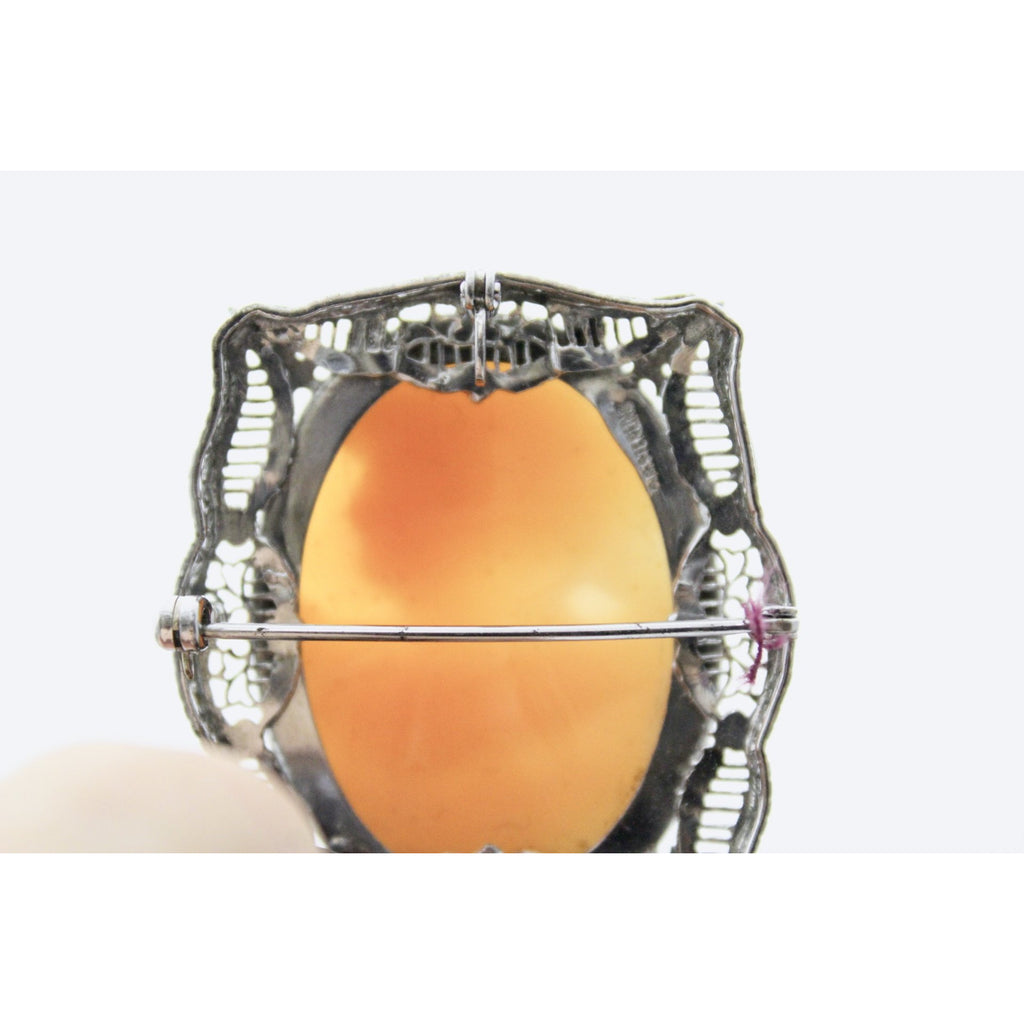 Antique Victorian Otsby Barton Shell Cameo OB Sterling Titanic Provenance Filigree The Best Vintage Clothing