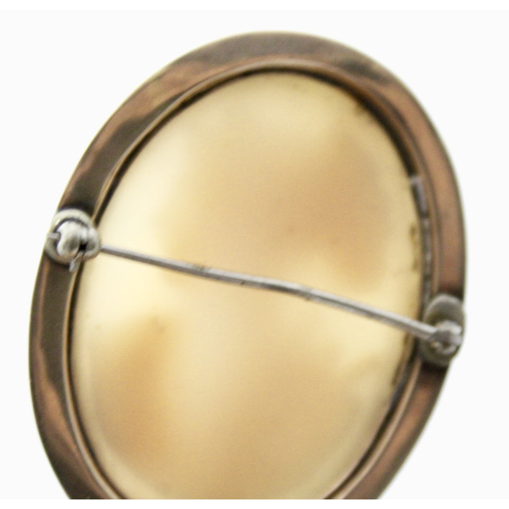 Shell Cameo "Orpheus" w/Lyre Brooch 10K Yellow Gold 1837-1910 Large 2" 8 Grams The Best Vintage Clothing